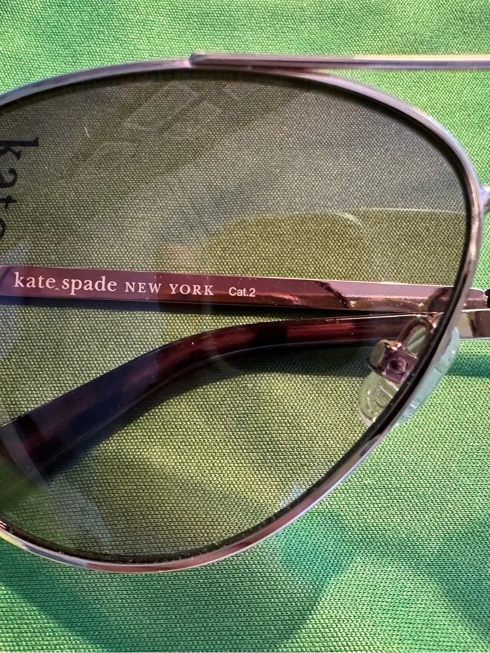 Kate Spade Rose Gold Aviator Sunglasses with Brown Lenses